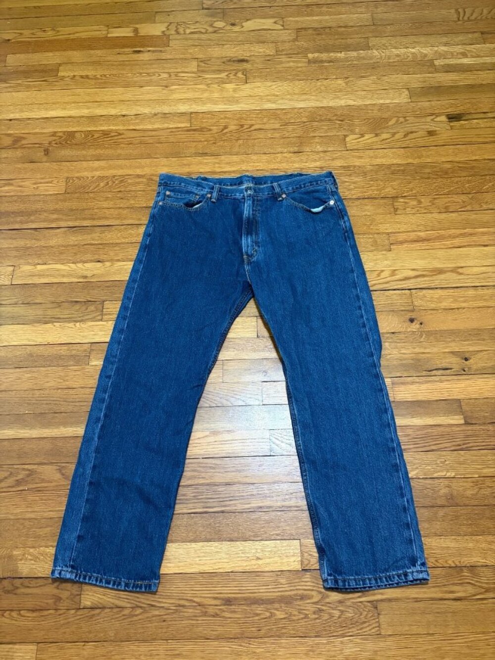 Levi's 505 Jeans Mens Size 40x30 Blue Dark Wash Denim Straight Leg Regular Fit